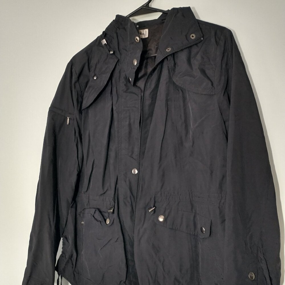 Preston & York Black Windbreaker Jacket Size M